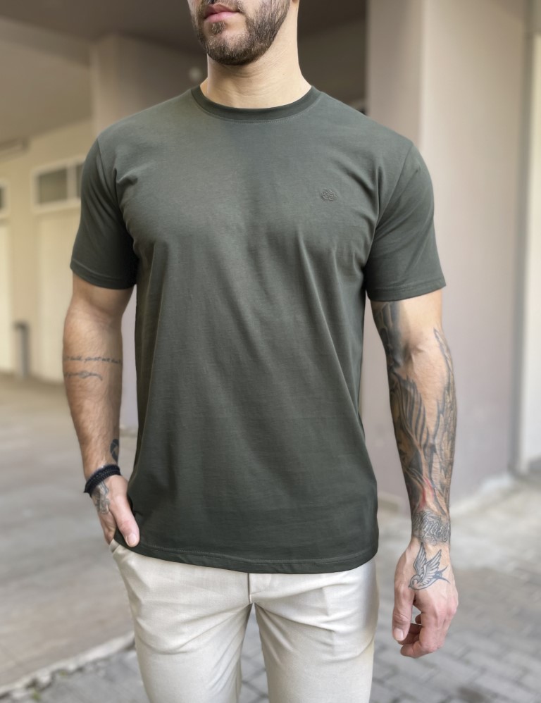 Everbest Everbest ανδρικό χακί Plus Size T-shirt 2328000X